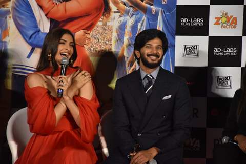 Sonam Kapoor and Dulquer Salmaan papped during The Zoya Factor trailer launch