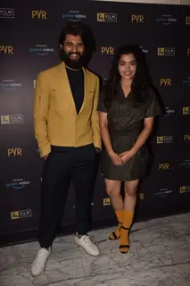 Vijay Deverakonda and Rashmika Mandanna snapped at the promotions of Dear Comrade!