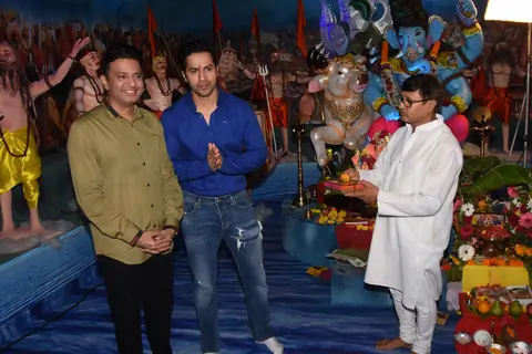 Varun Dhawan and Kartik Aaryan snapped at T-series office