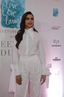 Deepika Padukone with family at a Lecture session in Delhi!