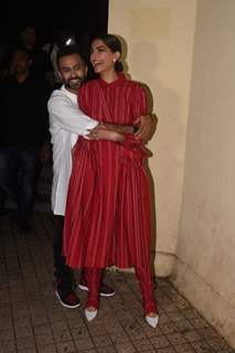 Anand Ahuja and Sonam Kapoor at the special screening of The Zoya Factor!