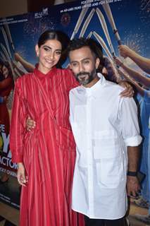 Anand Ahuja and Sonam Kapoor at the special screening of The Zoya Factor!