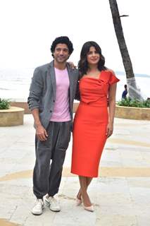 Priyanka Chopra and Farhan Akhtar at the promotions of The Sky is Pink!