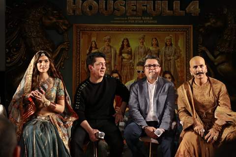 Akshay Kumar, Kriti Sanon and Sajid Nadiadwala at Housefull 4’s trailer launch