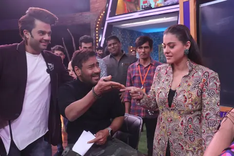 Maniesh Paul, Ajay Devgan and Kajol