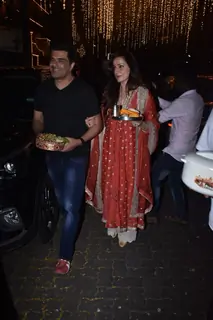 Samir Soni and Neelam Kothari snapped at Anil Kapoor's residence for Karva Chauth!
