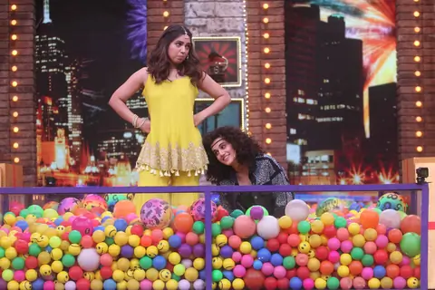Tapsee and Bhumi on sets of Movie Masti with Maniesh Paul
