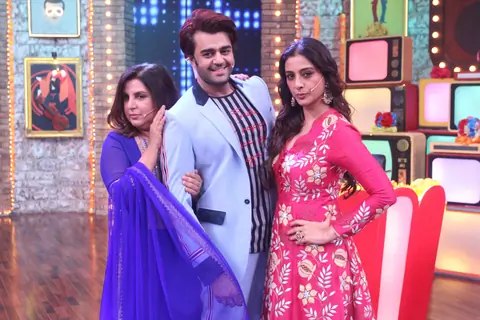 Tabu and Farah on sets of Movie Masti with Maniesh Paul