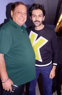 David Dhawan and Kartik Aaryan snapped at Housefull 4's special screening