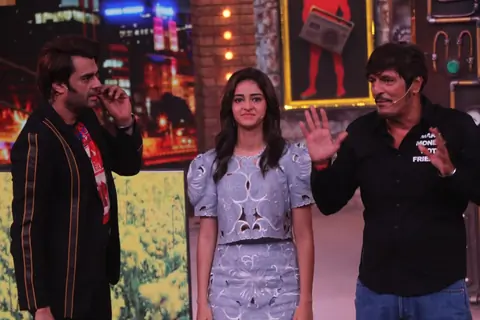 Ananya Panday and Chunky Panday on the sets of Movie Masti with Maniesh Paul