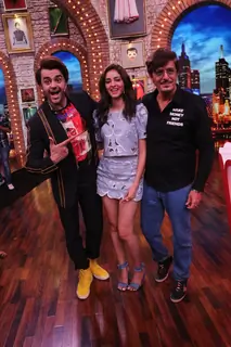 Ananya Panday and Chunky Panday on the sets of Movie Masti with Maniesh Paul