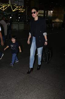 Kareena Kapoor Khan spooted with Taimur Ali Khan at the airport