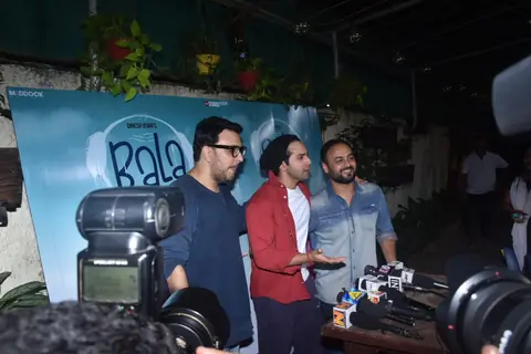 Varun Dhawan with Dinesh Vijan and Amar Kaushik