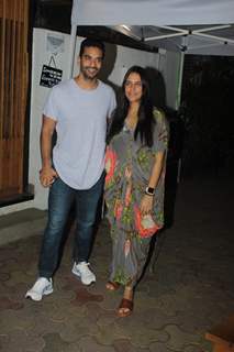 Angad Bedi and Neha Dhupia papped around the town