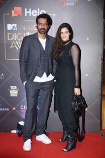 Arjun Rampal and Gabriella Demetriades papped at MTV Digital Awards
