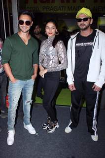 Saiee Manjrekar, Aayush Sharma and Zaheer Iqbal papped at the launch of Being Strong