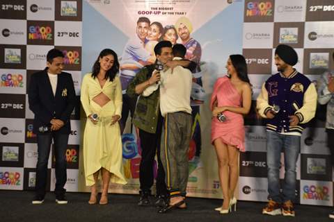 Karan Johar, Akshay Kumar, Kareena Kapoor, Kiara Advani and Diljit Dosanjh attends the trailer launch of Good Newwz