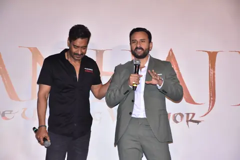 Ajay Devgn and Saif Ali Khan at the trailer launch of Tanhaji: The Unsung Warrior