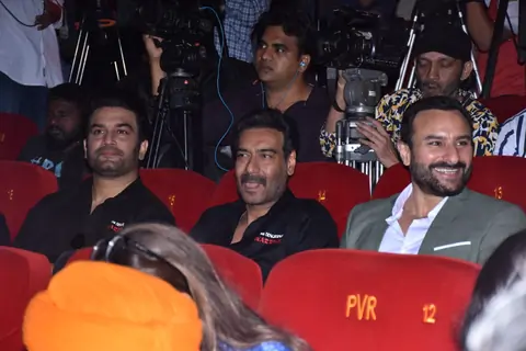 Ajay Devgn, Saif Ali Khan and Sharad Kelkar at the trailer launch of Tanhaji: The Unsung Warrior