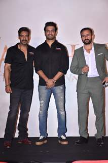 Ajay Devgn, Sharad Kelkar and Saif Ali Khan at the trailer launch of Tanhaji: The Unsung Warrior