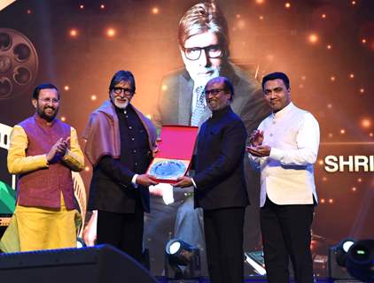 Amitabh Bachchan and Rajinikanth snapped during the inauguration of IFFI Goa 2019