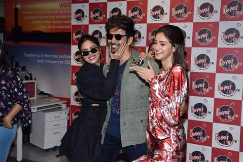 Bhumi Pednekar, Ananya Panday and Kartik Aaryan at the promotions of Pati Patni Aur Woh