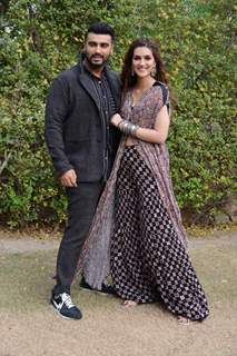 Arjun Kapoor and Kriti Sanon papped during the promotions of Panipat