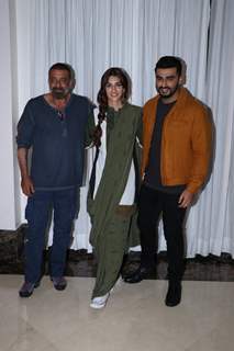 Arjun Kapoor, Kriti Sanon and Sanjay Dutt snapped during the promotions of Panipat