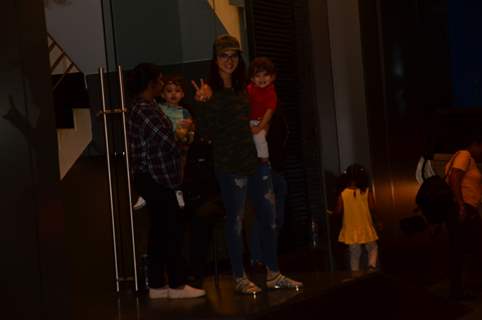 Sunny Leone spotted with her kids after their play-school