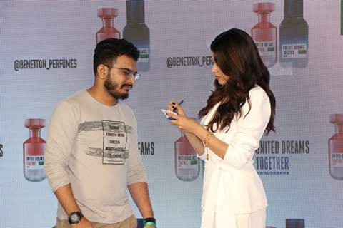 Janhvi Kapoor snapped at the launch of United Dreams Together perfumes