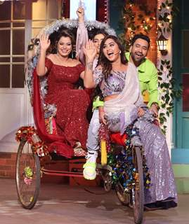 Dinesh Nirahua, Pawan Singh, Kajal Raghwani, Amarapali, and Nidhi Jha on the Kapil Sharma show