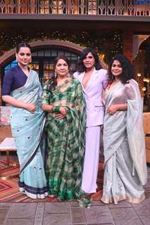 The cast of Panga on the sets of Kapil Sharma Show 