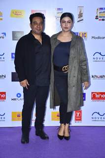 Ahmed Khan with  Shaira Khan snapped at Mirchi Awards 2020