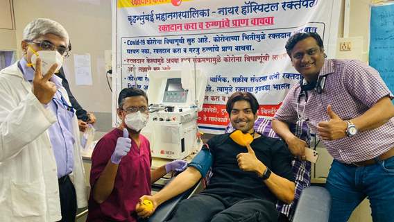 Gurmeet Choudhary snapped donating plasma to help Covid-19 patients at Nair Hospital