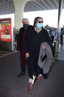 Javed Akhtar and Shabana Azmi snapped at airport