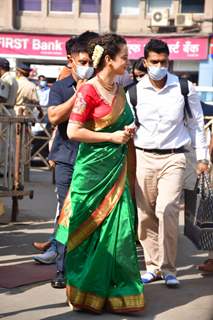 Kangana Ranaut visits Mumba Devi and Shri Siddhivinayak Temple in Mumbai