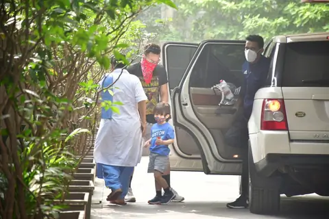 Saif Ali Khan and Taimur Ali Khan snapped around the town!