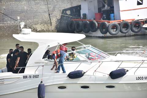 Karan Johar snapped leaving for Alibaug