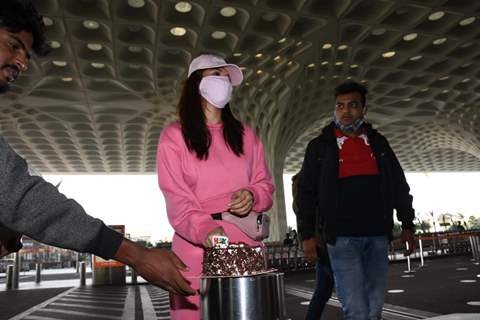 Television star Shehnaaz Gill snapped at airport