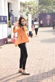 Genelia Deshmukh at a shoot in Filmcity