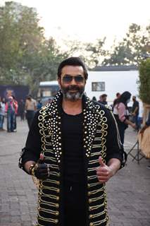 Bobby Deol at a shoot in Filmcity