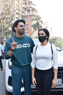 Aparshakti Khurana and Sanya Malhotra snapped in Juhu