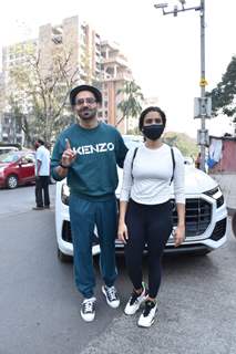 Aparshakti Khurana and Sanya Malhotra snapped in Juhu