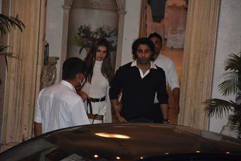 Tara Sutaria and Aadar Jain snapped attending Randhir Kapoor's birthday dinner!