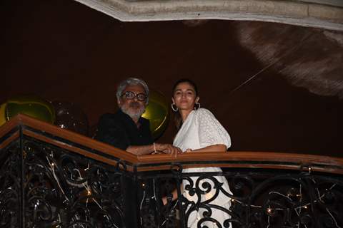 Sanjay Leela Bhansali and Alia Bhatt pose for paparazzi