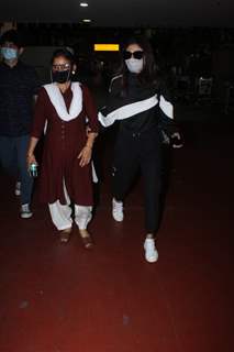 Mouni Roy and her mother spotted at airport