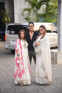 Akshay Kumar, Jacqueline Fernandez & Nushrat Barucha leave for the shoot of Ram Setu 