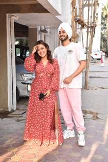 Neha Kakkar with husband Rohanpreet Singh snapped in Juhu...