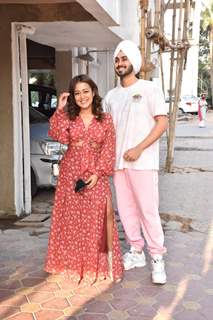 Neha Kakkar with husband Rohanpreet Singh snapped in Juhu...