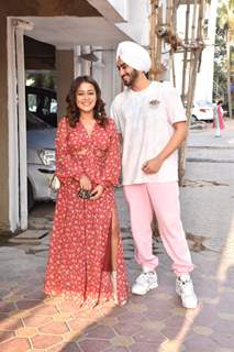 Neha Kakkar with husband Rohanpreet Singh snapped in Juhu...